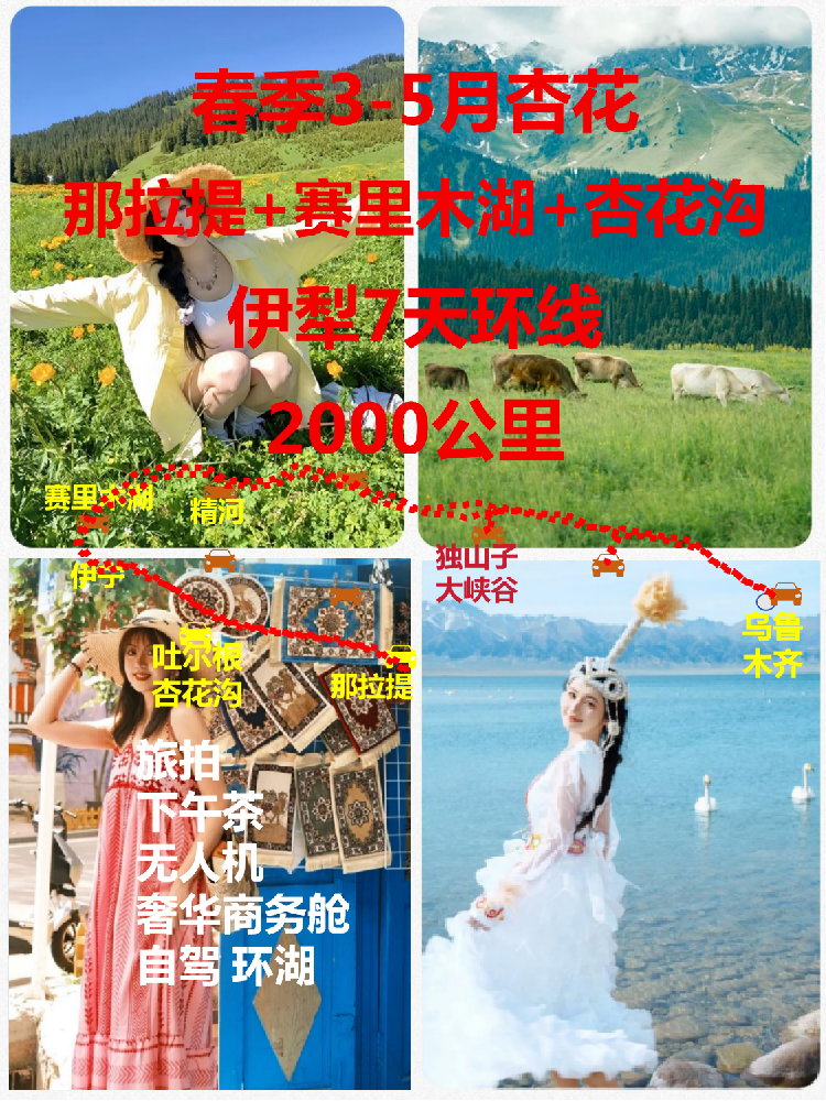 春季伊犁7日游2K｜花开成海，浪漫不止！🌿
